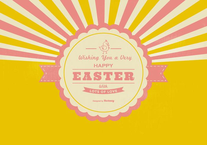 Retro Happy Easter Background vector