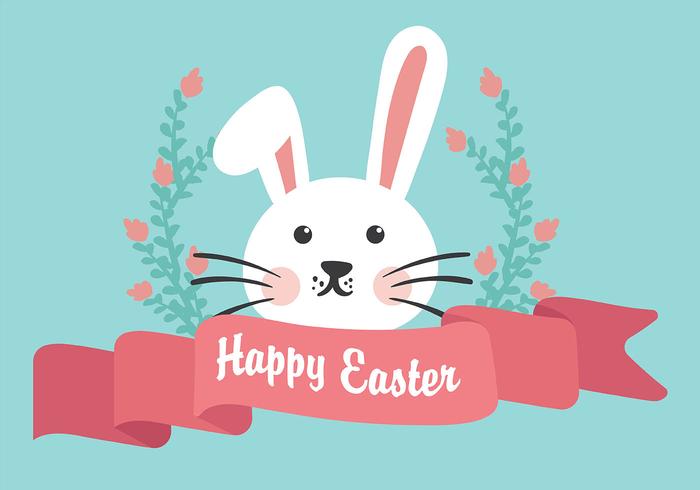Easter Bunny Flat Background Vector