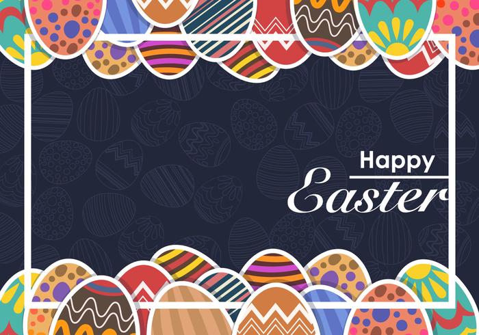 Moody Decorative Easter Eggs Vector Background 