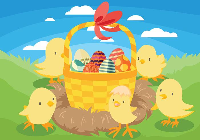 Easter Chick Vector Background