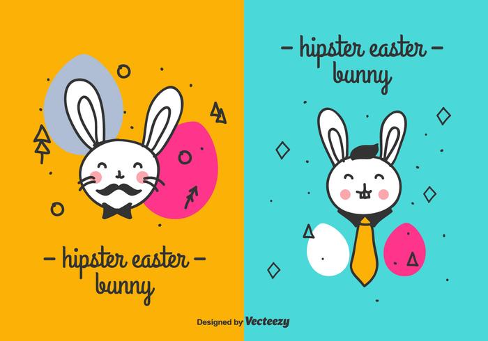 Hipster Easter Bunny Vector