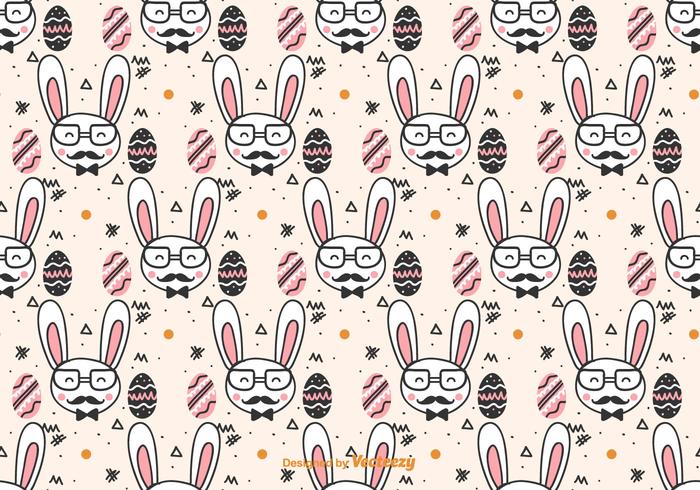 Doodle Hipster Easter Pattern vector