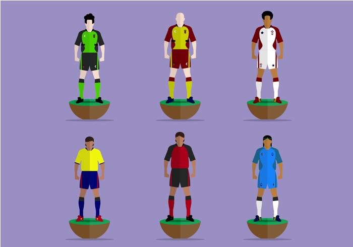 Subbuteo jugadores del juego Colección de vectores