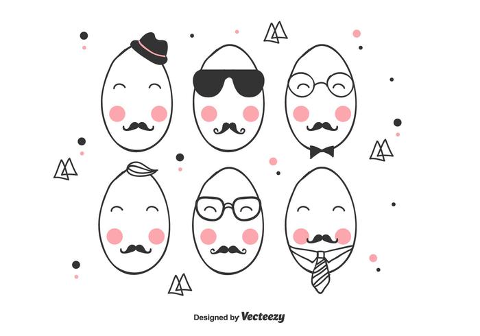 Vector huevo de Pascua Hipster