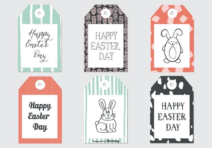 Cute Sketchy Easter Gift Tags Collection vector