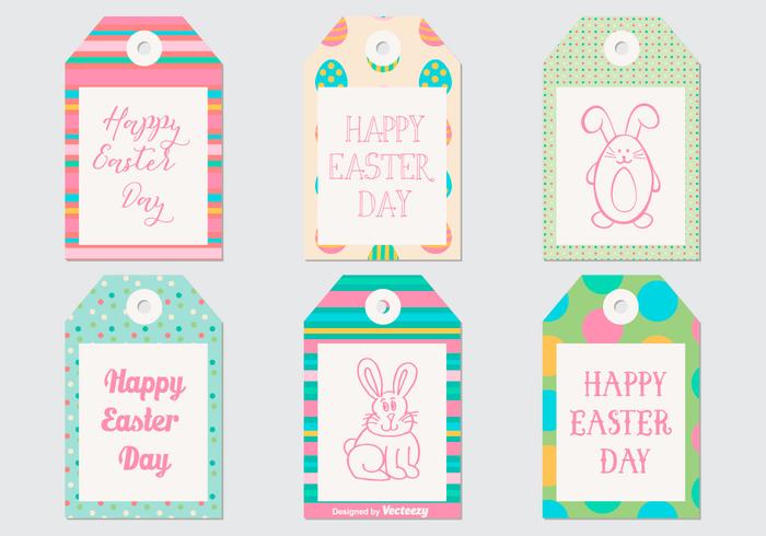 Cute Easter Gift Tag Collection vector