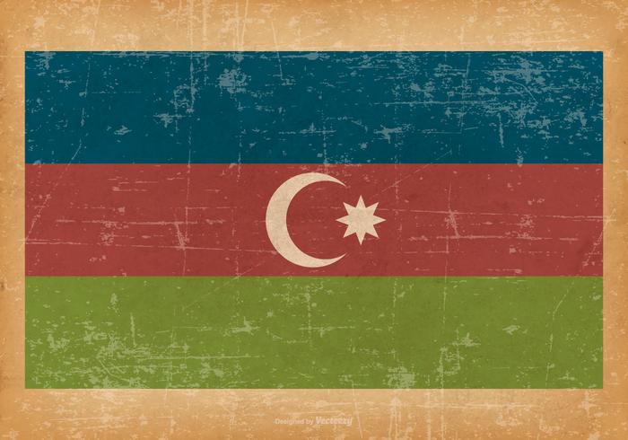 Bandera de Azerbaiyán en el fondo de Grunge vector