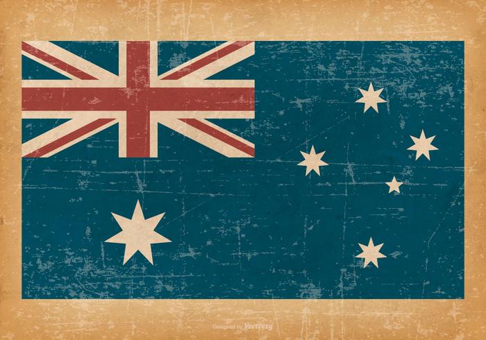 Bandera de Australia en el fondo de Grunge vector