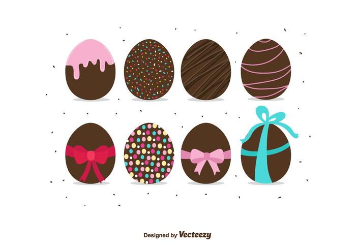 Huevos de Pascua de chocolate vector