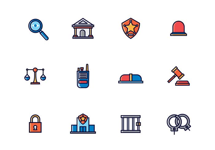 Law Enforcement Icons vector