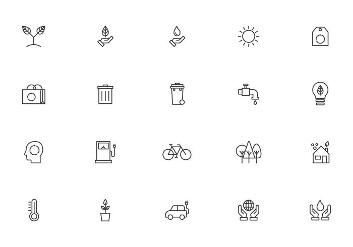 Linear Earth Day Icon Vectors