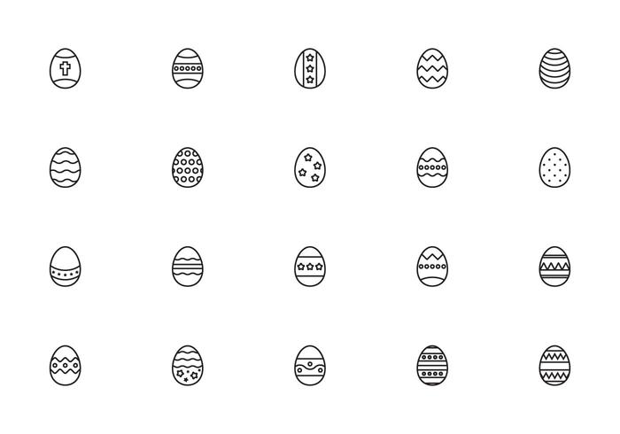 Liner Easter Eggs Vectors