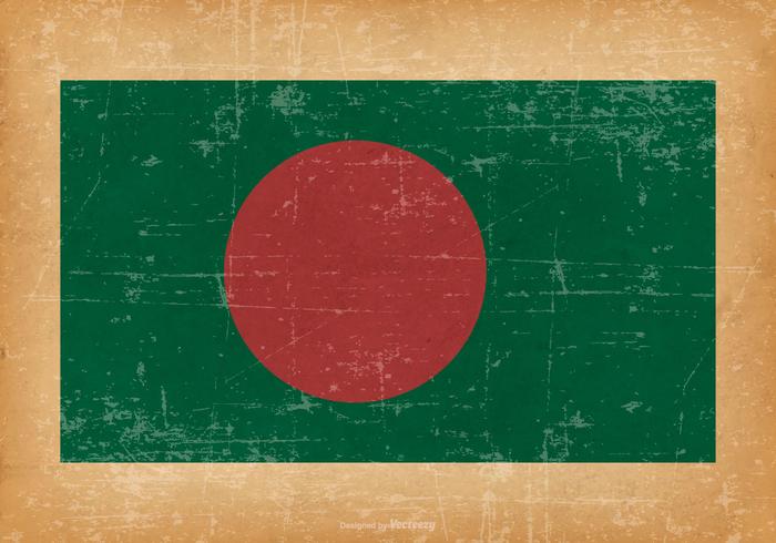 Bandera de Bangladesh en fondo del grunge vector