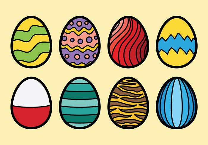 Colored Chocolate Easter Eggs Icons Vector