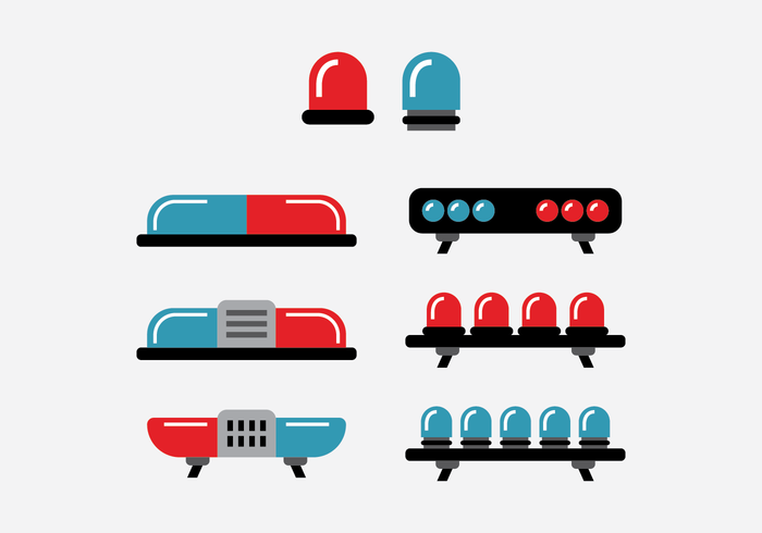 Red and Blue Police Lights Vectors Red and Blue Police Lights Vectors