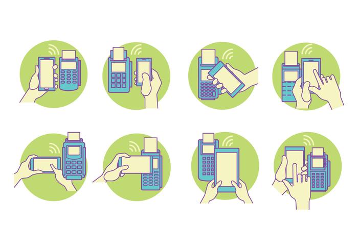 Blue and Green Concept Vector NFC Set Blue and Green Concept Vector NFC Set