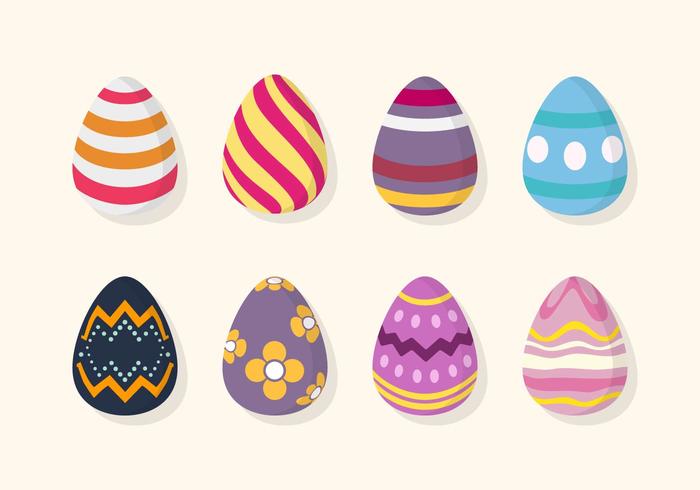 Flat Easter Egg Vectors Flat Easter Egg Vectors