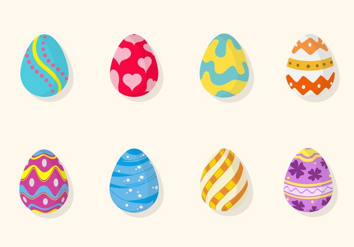 Flat Easter Egg Vectors