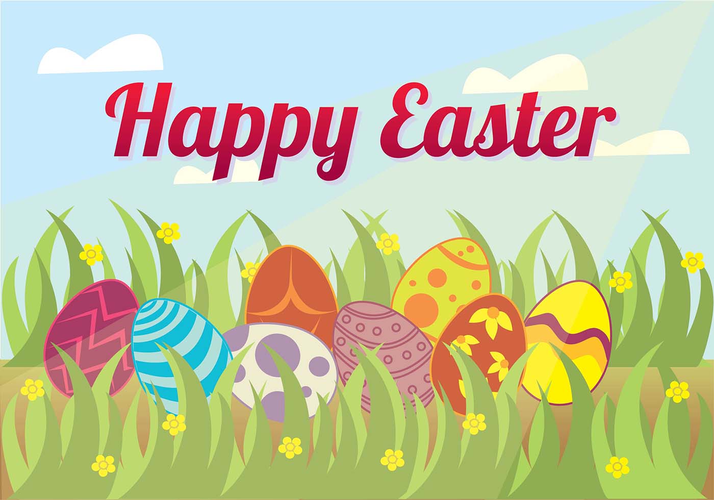 Easter Egg Hunt In The Grass Background Vector 1451 Vector Art At Vecteezy