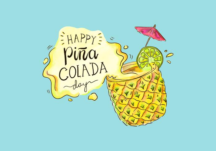 Fondo lindo de la piña colada Día vectorial vector