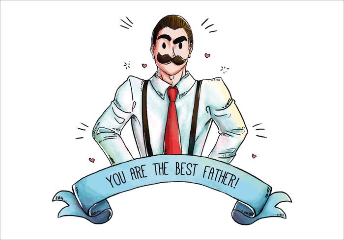 Cute Daddy With Mustache for Father's Day Vector