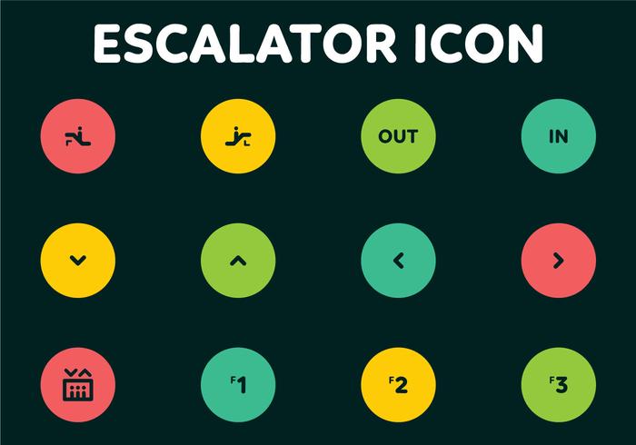 Códigos de la escalera móvil de vectores iconos