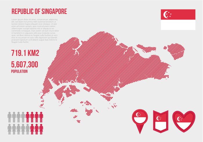 Vector libre Singapur Mapa Infografía