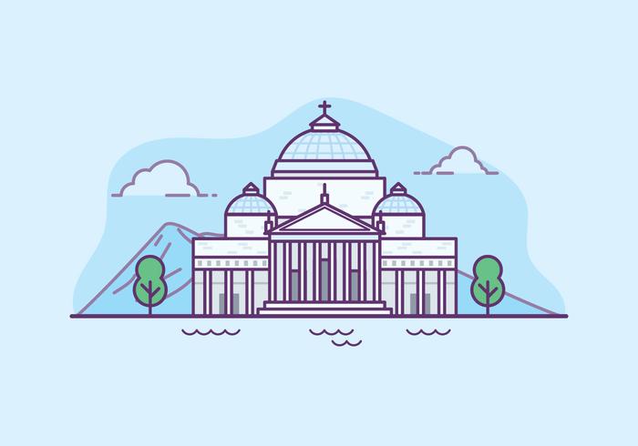 Basílica de San Francesco di Paola Ilustración vector