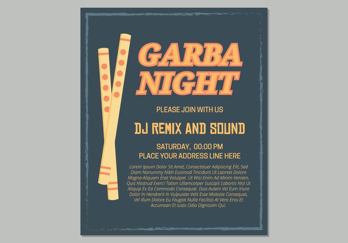 Garba Poster Template Vector 