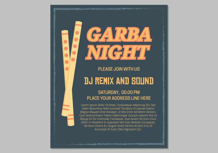 Garba Poster Template Vector 