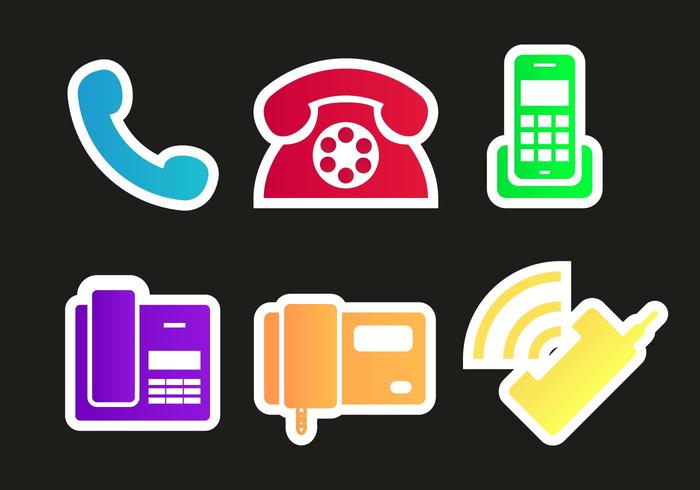 Tel Phones Icons Vector