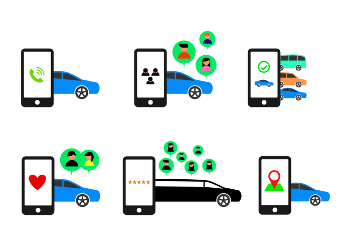 Flat Carpool Vectors