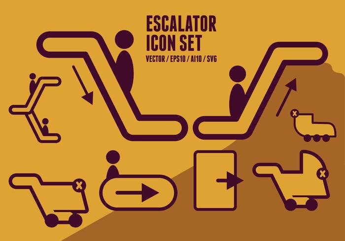 Escalator Icons vector