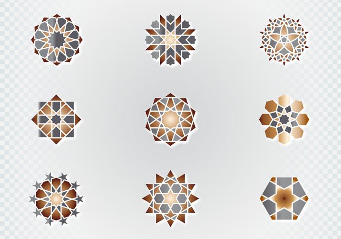 Símbolos ornamentales árabes vector