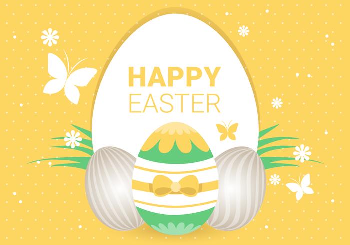 Yellow Easter Holiday Vector Background