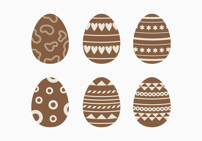 Dark Chocolate Easter Egg Collection vector