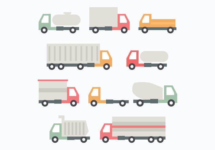 Set Of Trucks vector