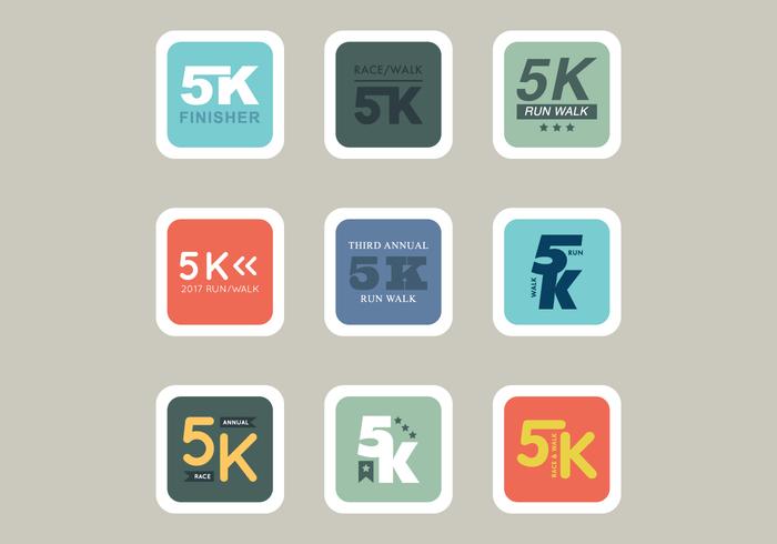 5K Races Icons vector