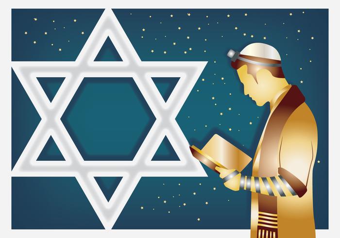 Jewish Man Praying  vector