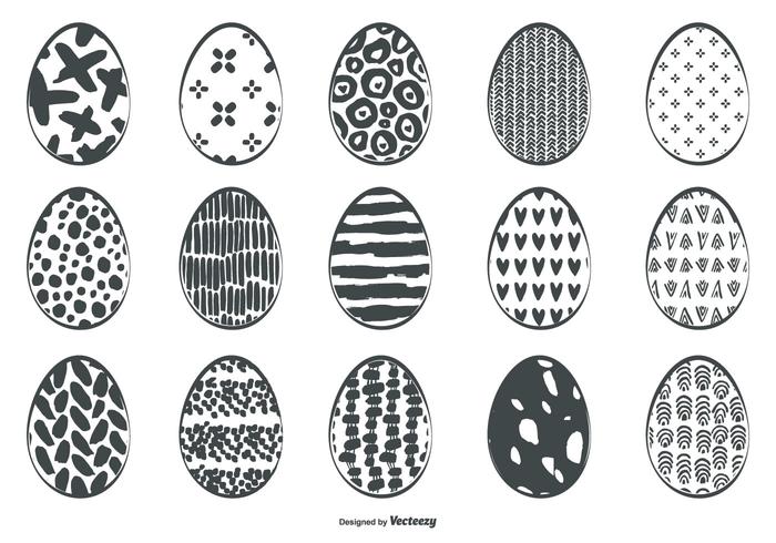 Cute Sketchy Easter Egg Collection vector