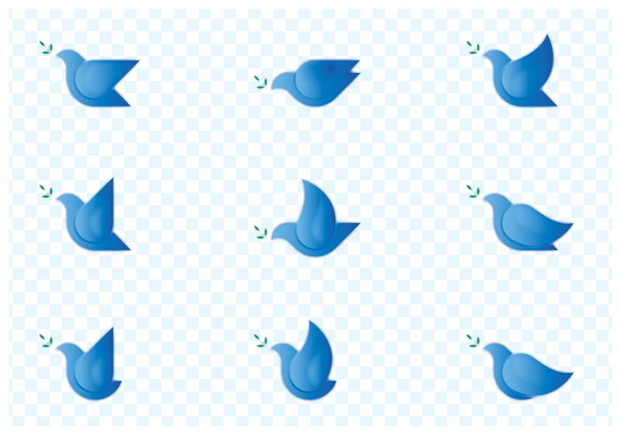 Dove Bird Logo Set vector