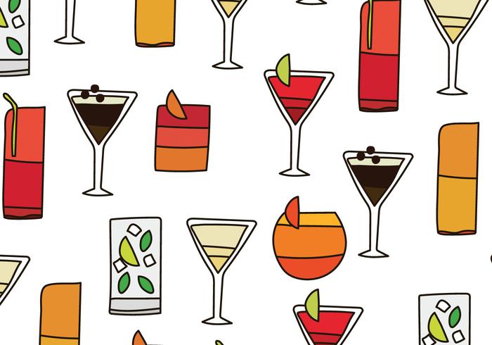 Cocktails Pattern vector