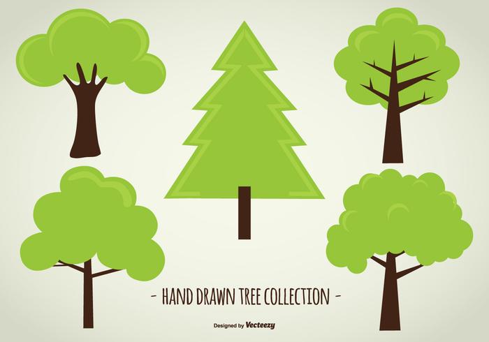 Cute Hand Drawn Tree Collection vector