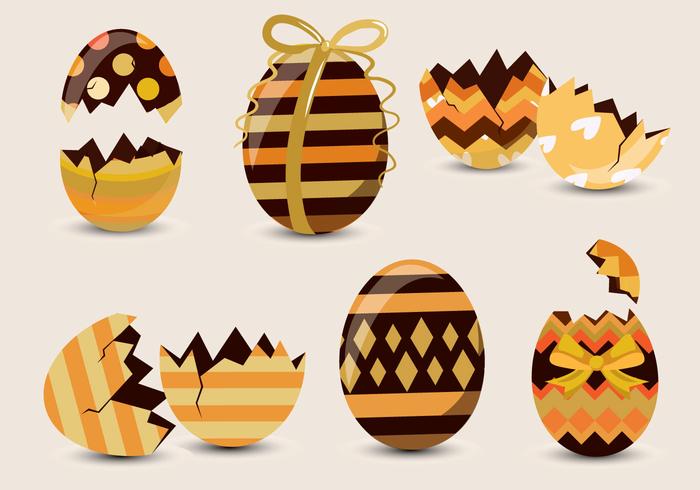 Chocolate Easter Egg Pattern Vector 