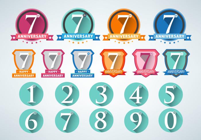 Anniversary Numbers Design Vector Set 