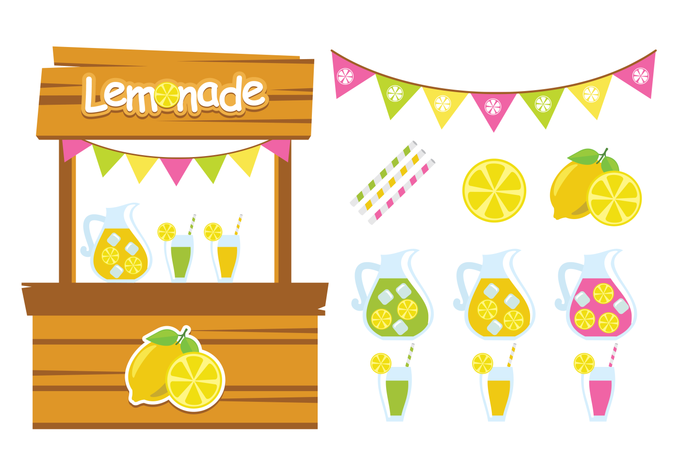 Cute Lemonade Stand Vectors 145413 Vector Art at Vecteezy