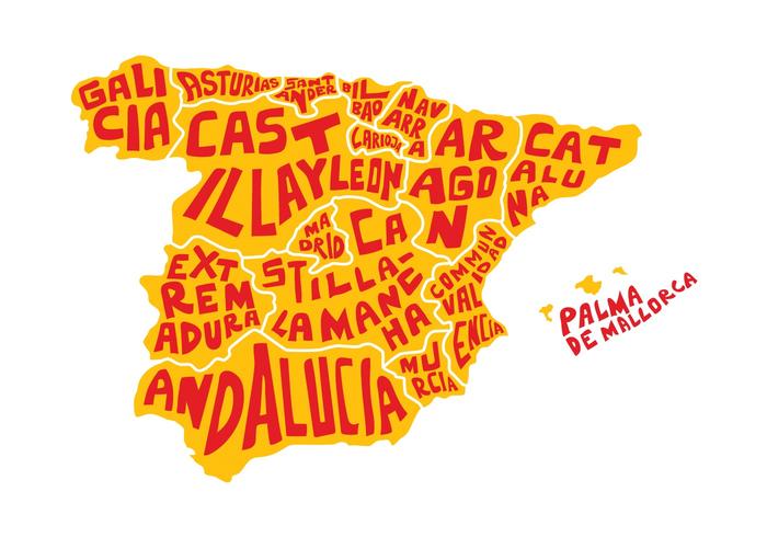Free Spain Word Map Vector Free Spain Word Map Vector