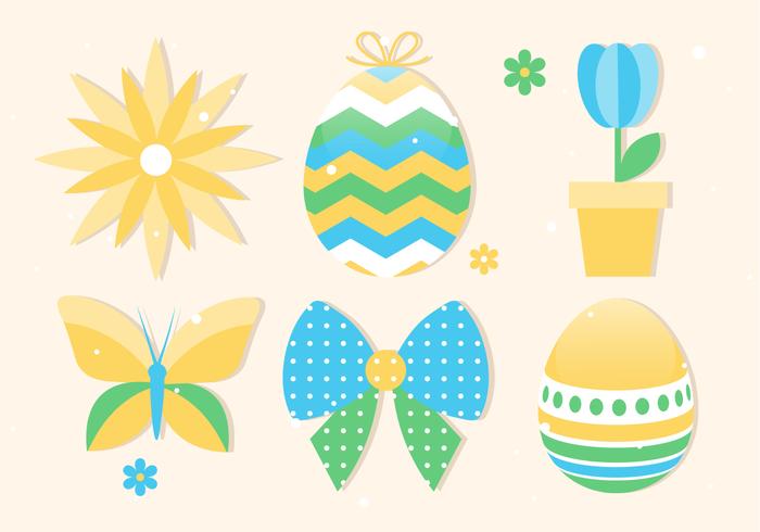 Free Spring Happy Easter Vector Illustration