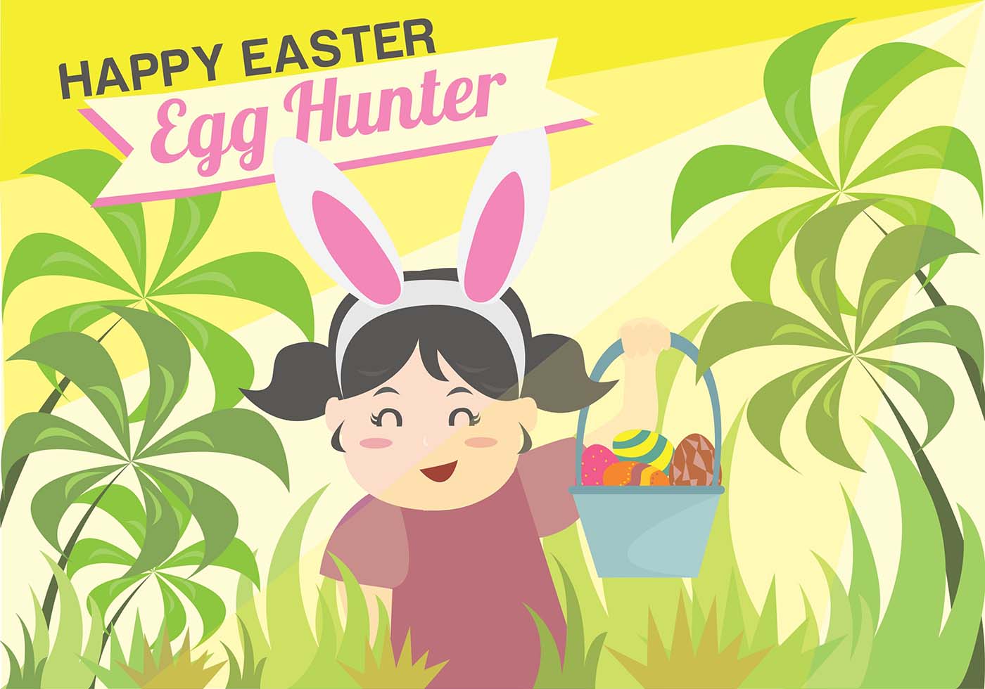 Download Easter Egg Hunt Kids Background Vector 145453 - Download Free Vectors, Clipart Graphics & Vector Art