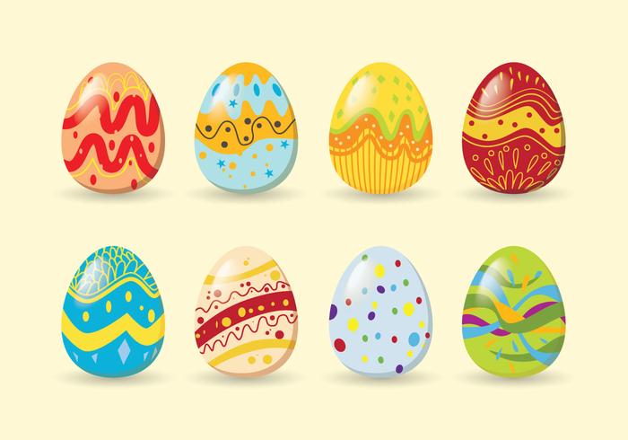 Colorful easter eggs vector